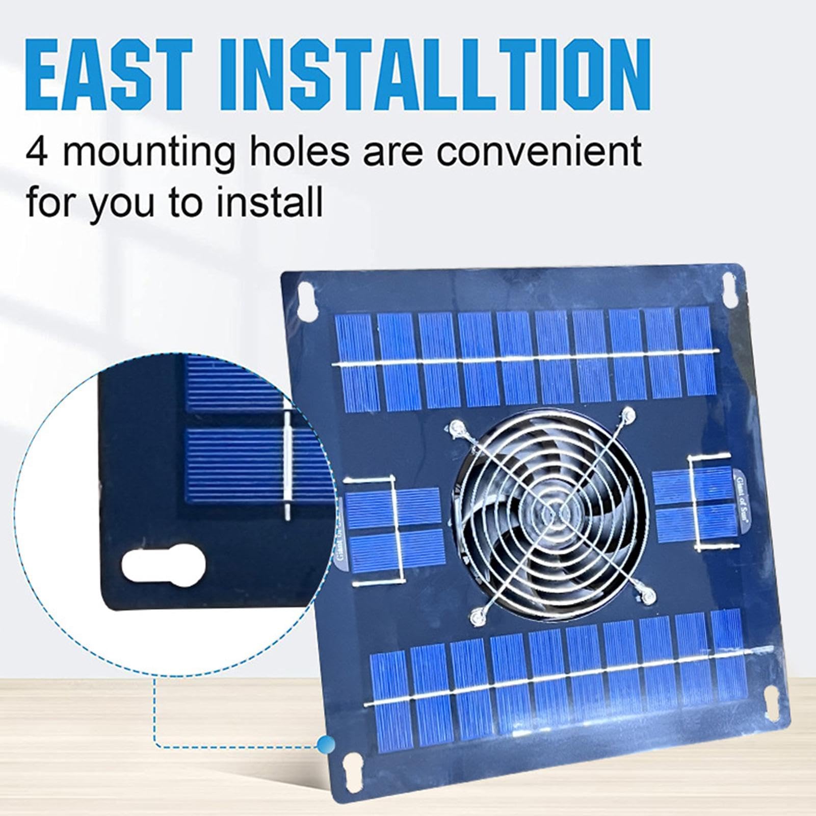 Ventilateur solaire pour abri de jardin – Ventilateur de grenier 10 W étanche pour poulailler, serre et abri de jardin