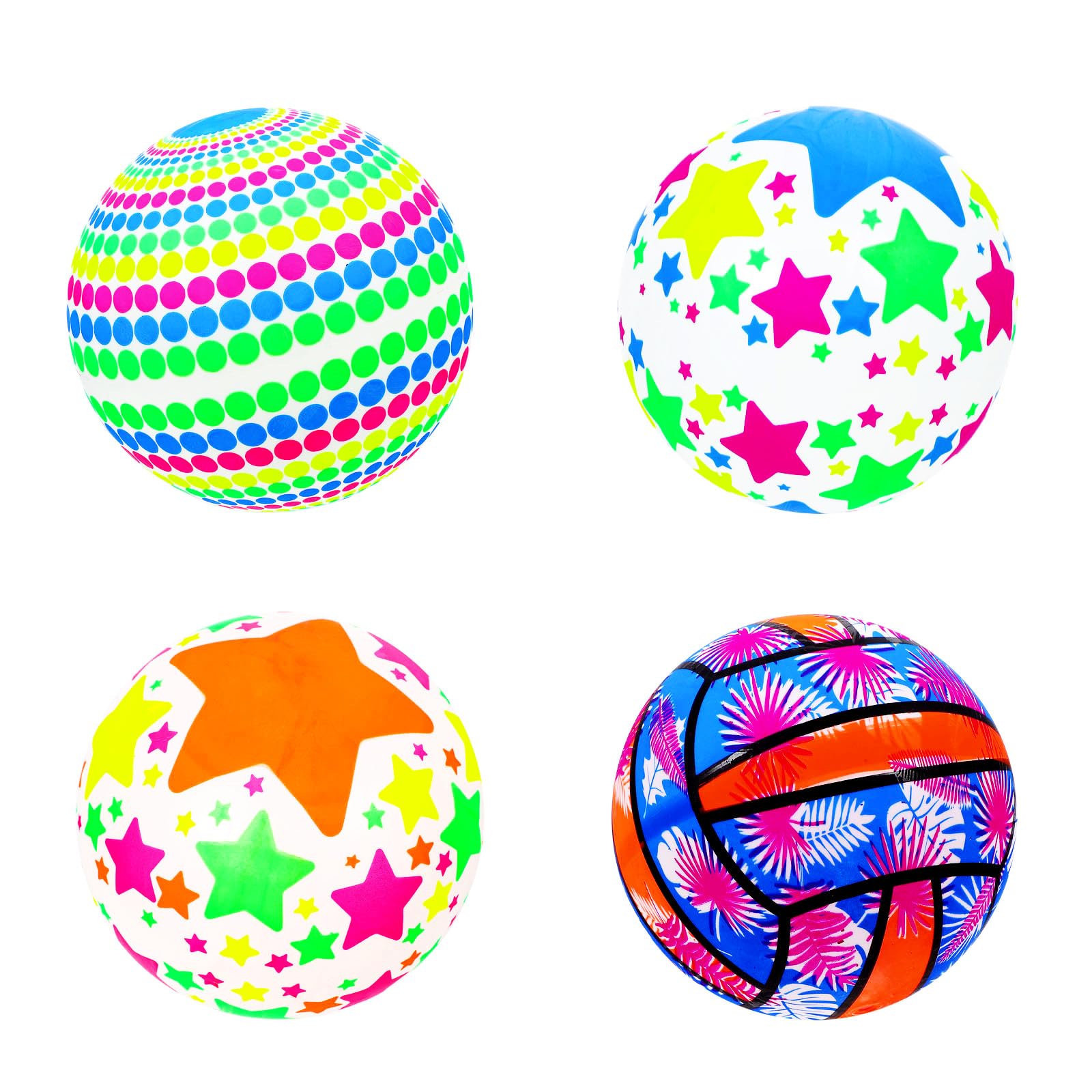 4Pcs Beach Ball, Inflatable Colorful Beach Ball for Pool, 8.7" Kids Water Bouncy Balls Pool Toys Blow Up PVC Beach Balls Outdoor Activities Toys for Summer Pool, Party Favors
