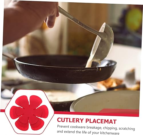 Vista 5 de 12 uds. Protector de olla resistente al calor, almohadillas antiadherentes para utensilios de cocina, tela no tejida, posavasos antideslizantes