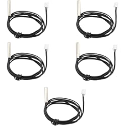 Arduino Control De Temperatura Y Humedad HALJIA 5 pcs impermeable NTC 10 K 1% 3950 Sensor de temperatura del termistor sondas, 1 meter cable de extensión, detector de Temp Gauge para coche aire acondicionado/refrigeradores