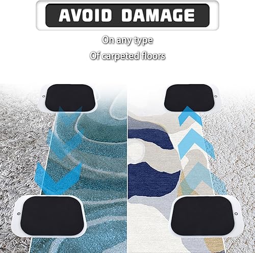 Miniatura 3 de Paquete de 4 deslizadores de muebles grandes reutilizables de 10 x 6 pulgadas para alfombras, movidores de muebles, almohadillas móviles de muebles