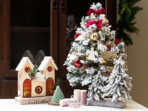 Miniatura 5 de Vitalizart Juego de cinta de terciopelo rosa y blanco de 38 pulgadas x 15 yardas, carrete de madera con ribete ecológico, 3 rollos de 5 yardas para