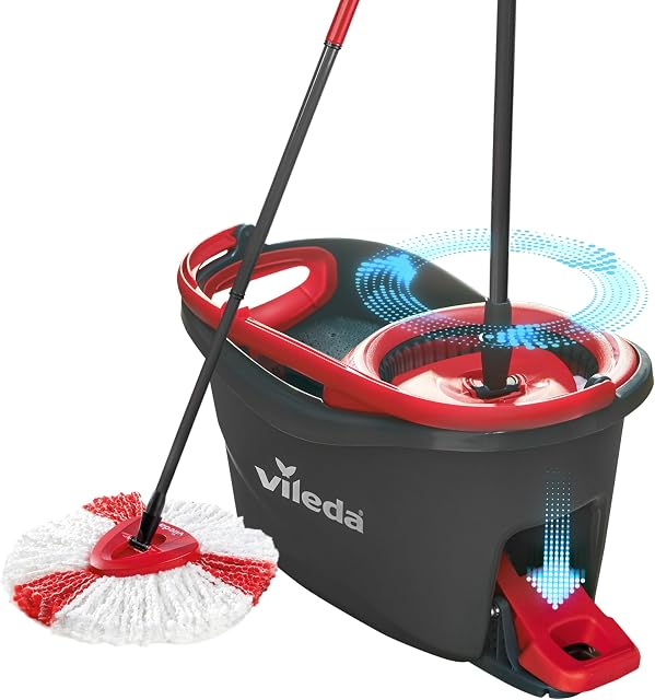 Vileda Zestaw mop obrotowy i wiadro z systemem wyciskania Turbo 2w1 Mikrofibra