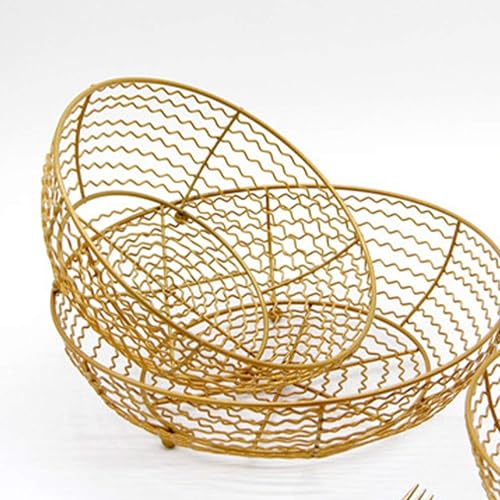 Miniatura 9 de Zerodeko Cestas de almacenamiento decorativas de hierro cesta de frutas soporte para tazón de verduras Cesta de almacenamiento de lavado de platos