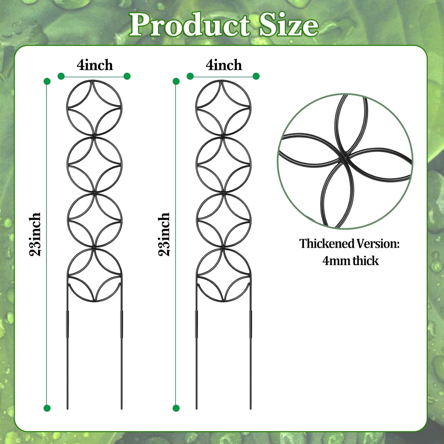 24Inch Outdoor Plant Trellis for Climbing Plants,Metal Garden Trellis for Potted Plants,Plant Stakes for Indoor Plants Accessories Hoya,Flower,Plant Support,Plant Gifts (24IN-Coin)