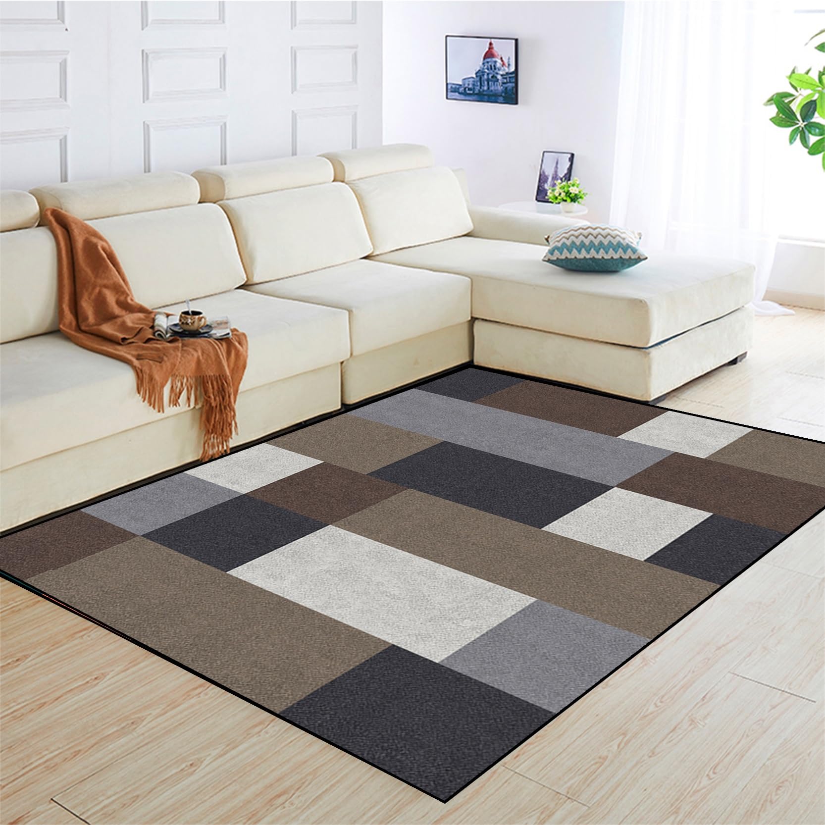 Tapis Salle De Bain 50 x 170 cm Antiderapant Long Tapis de Couloir Résistant et Lavable pour Cuisine, Salle à Manger, Buanderie, D
