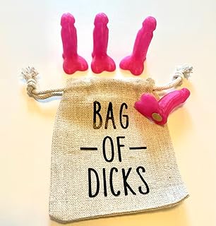 Penis Bag of Dicks Magnets, 4pcs Baby Pink Penis Bag of Dicks Magnets, Perfect Prank Gag Gift, Funny Refrigerator Magnet, Novelty Bachelorette Party