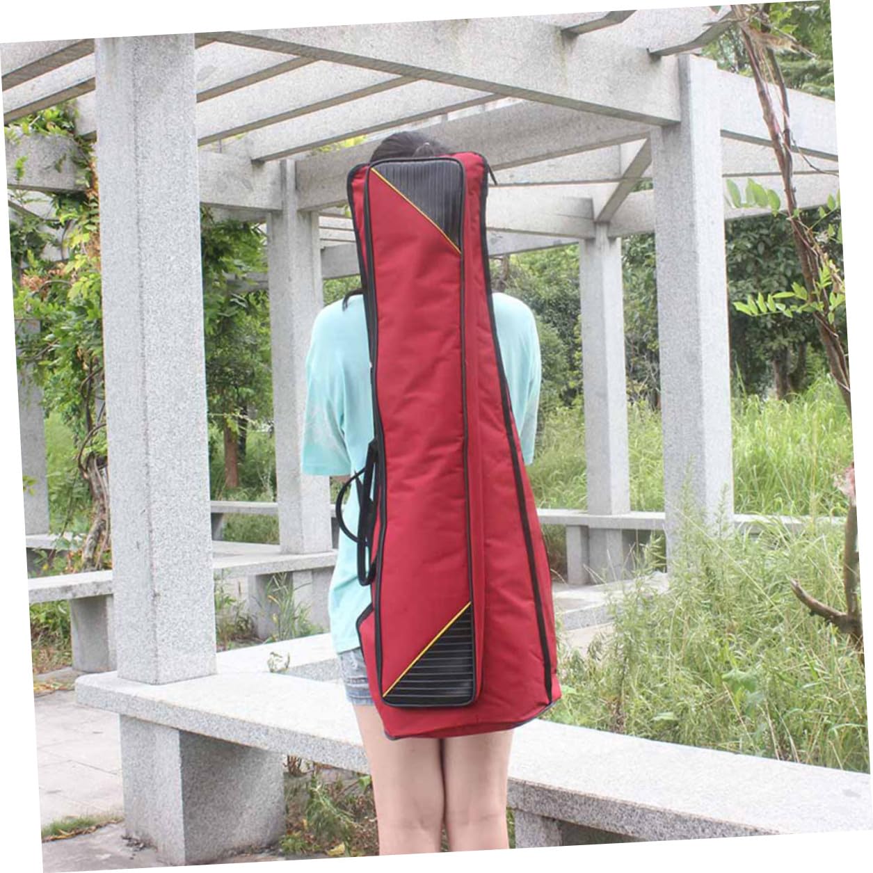 Abaodam Tragbarer Posaunenkoffer mit Rotem Design aus Wasserdichtem Oxford Gewebe und Vordertasche für Sicheren Transport der Tenorposaune Beim