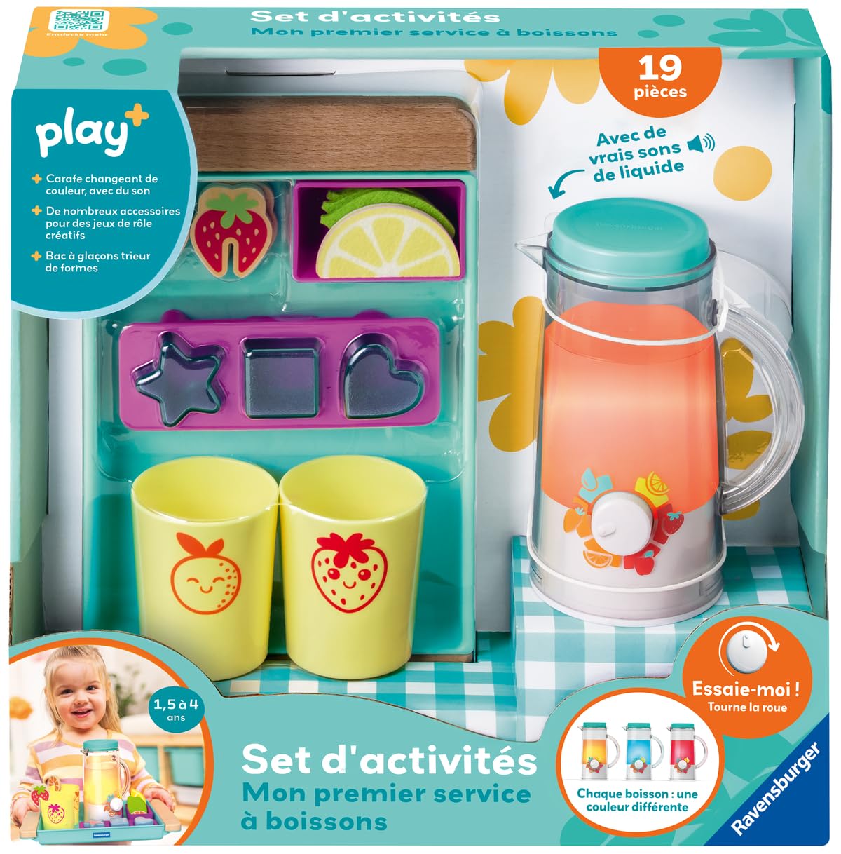 Ravensburger Play + - Set d'activités : Mon Premier Service à Boissons - Jouet bébé dès 18 Mois- Version française - 34068
