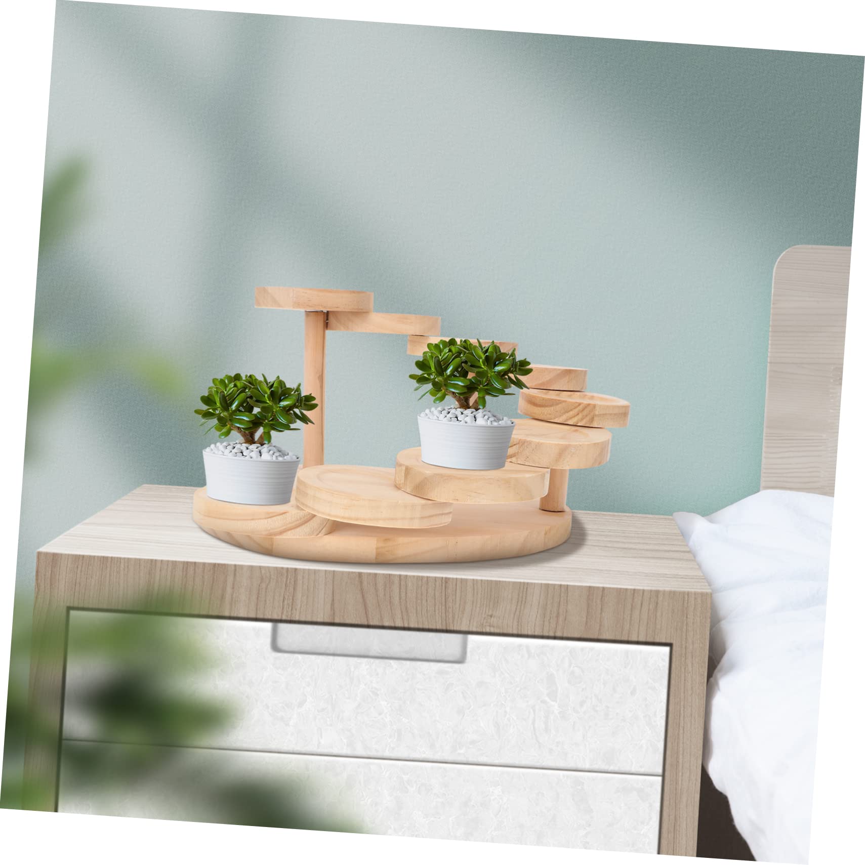 HEMOTON Puesto De Flores De Varias Soporte Para Tartas De Boda Bandeja Para Servir Tartas Decoración De Mesa Para Fiesta Maceta De Madera Para Ventana