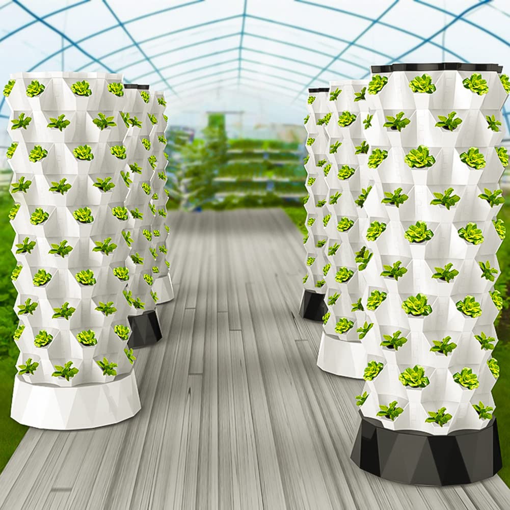FAXIOAWA Torre hidropónica, Sistema de Cultivo hidropónico para jardín Interior, Kit de Cultivo aeropónico para Hierbas, Frutas y Verduras, 48 Agujeros