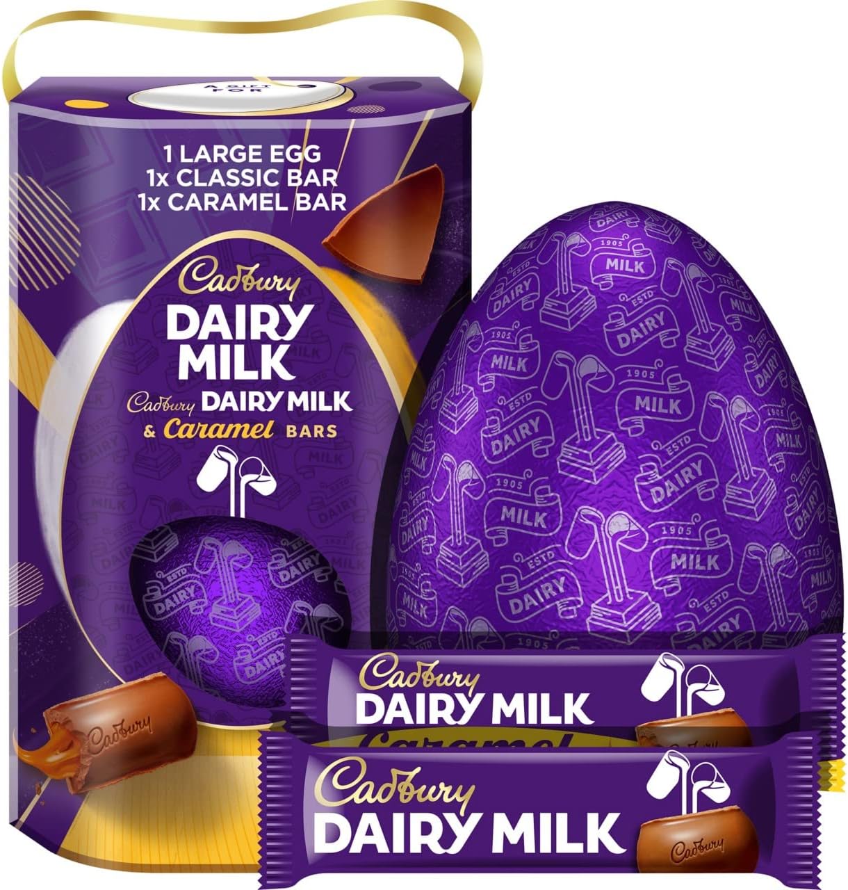 CADBURY Milk Chocolate Caramel Eggs - Bulk Easter Candy 48 Count (1.2 Oz Each)