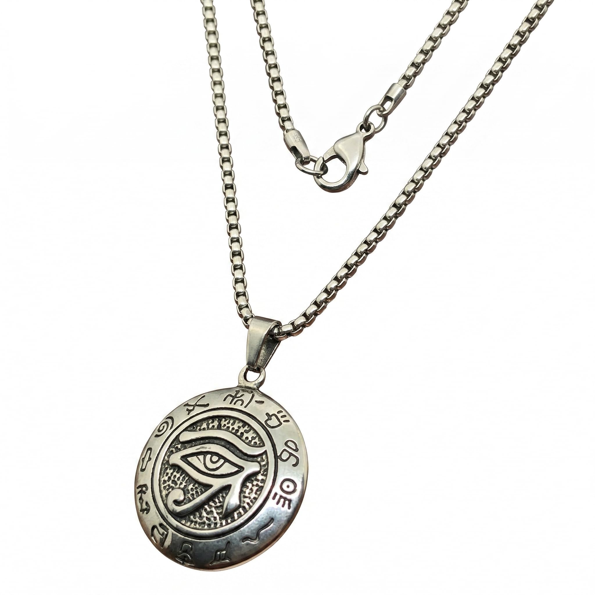 Chain for men Eye of Horus Necklace for Men, Stainless Steel Ancient Egyptian Protective Amulet Pendant with 22 Inch Chain, Waterproof Medallion Jewelry, Gift Box Included-image-25