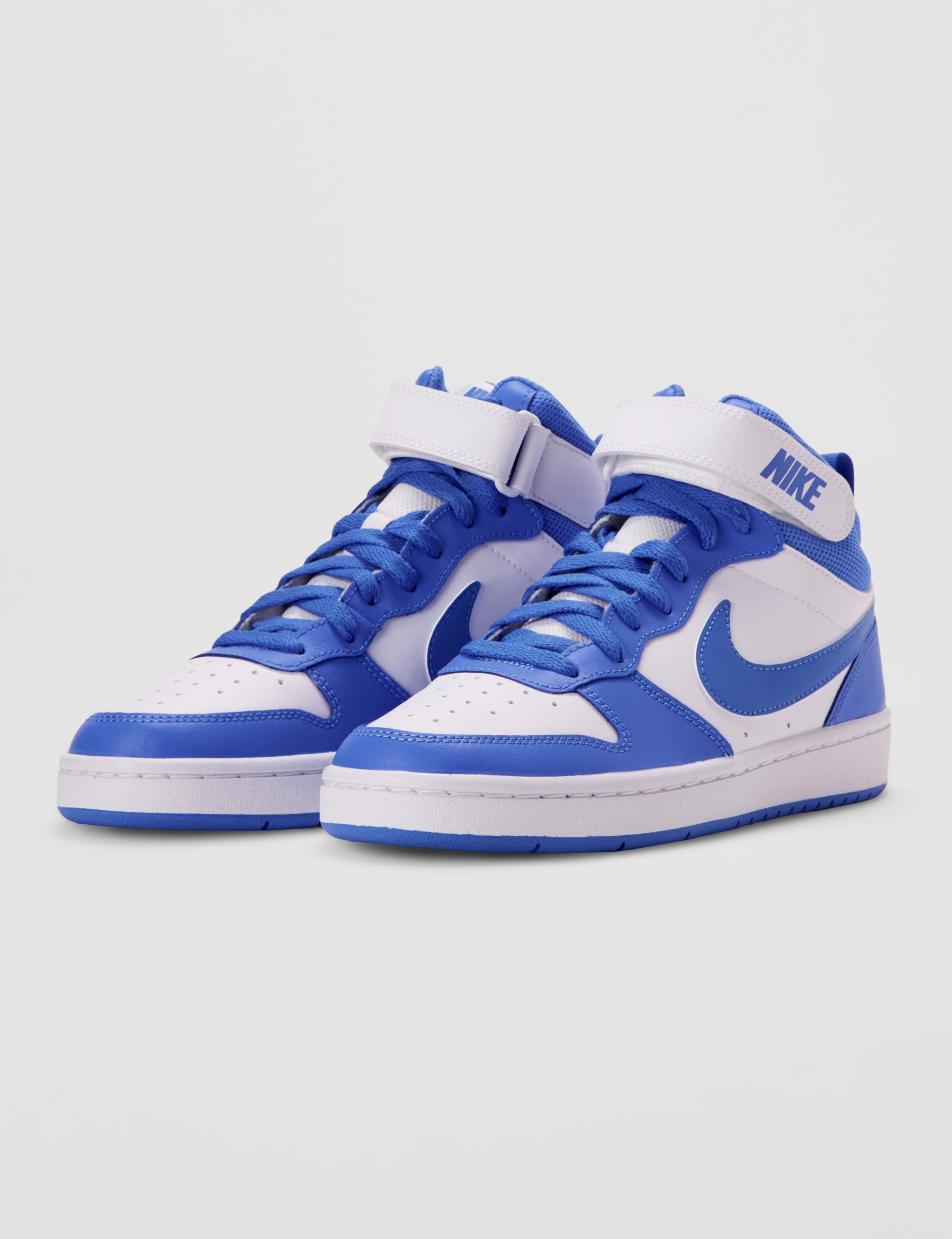 Nike Unisex Court Borough Mid 2 White/Blue Crystal-Blue Crystal-White Basketball Shoes UK 6 4