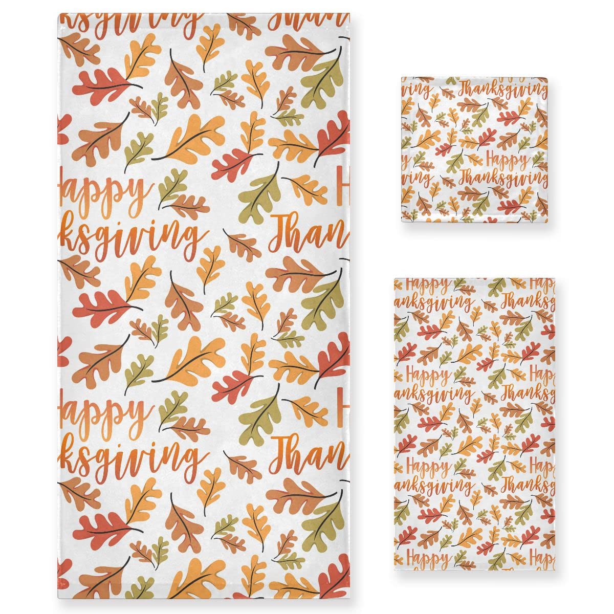 Juego de 3 toallas de baño para Acción de Gracias, absorbentes y decorativas para su hogar