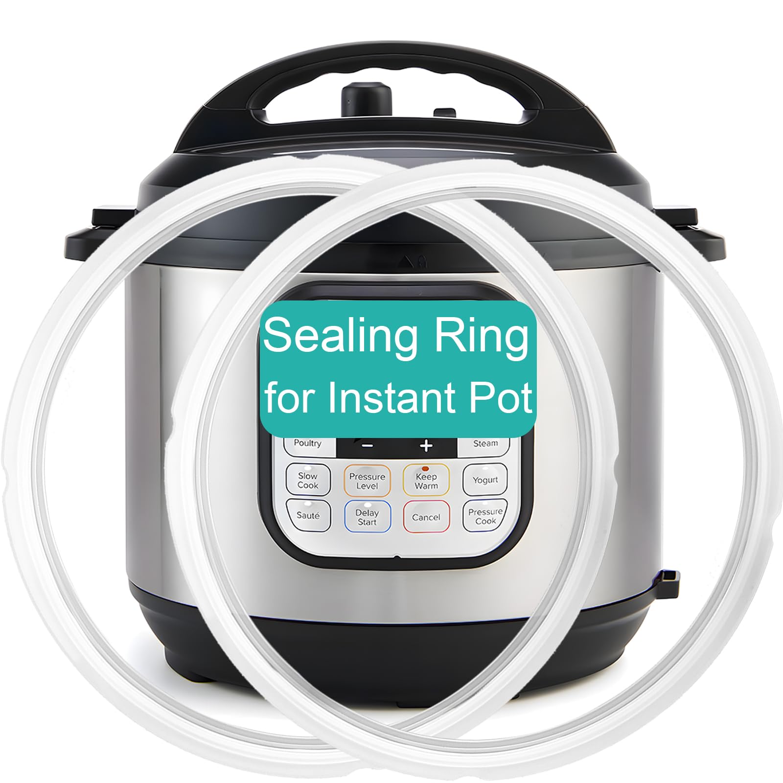 2-Pack Sealing Ring 8 Qt for Instant Pot Sealing Ring for 8 Quart Instapot, Food-grade Silicone sealing rings Replacement Seal for Instant Pot 8 Quart