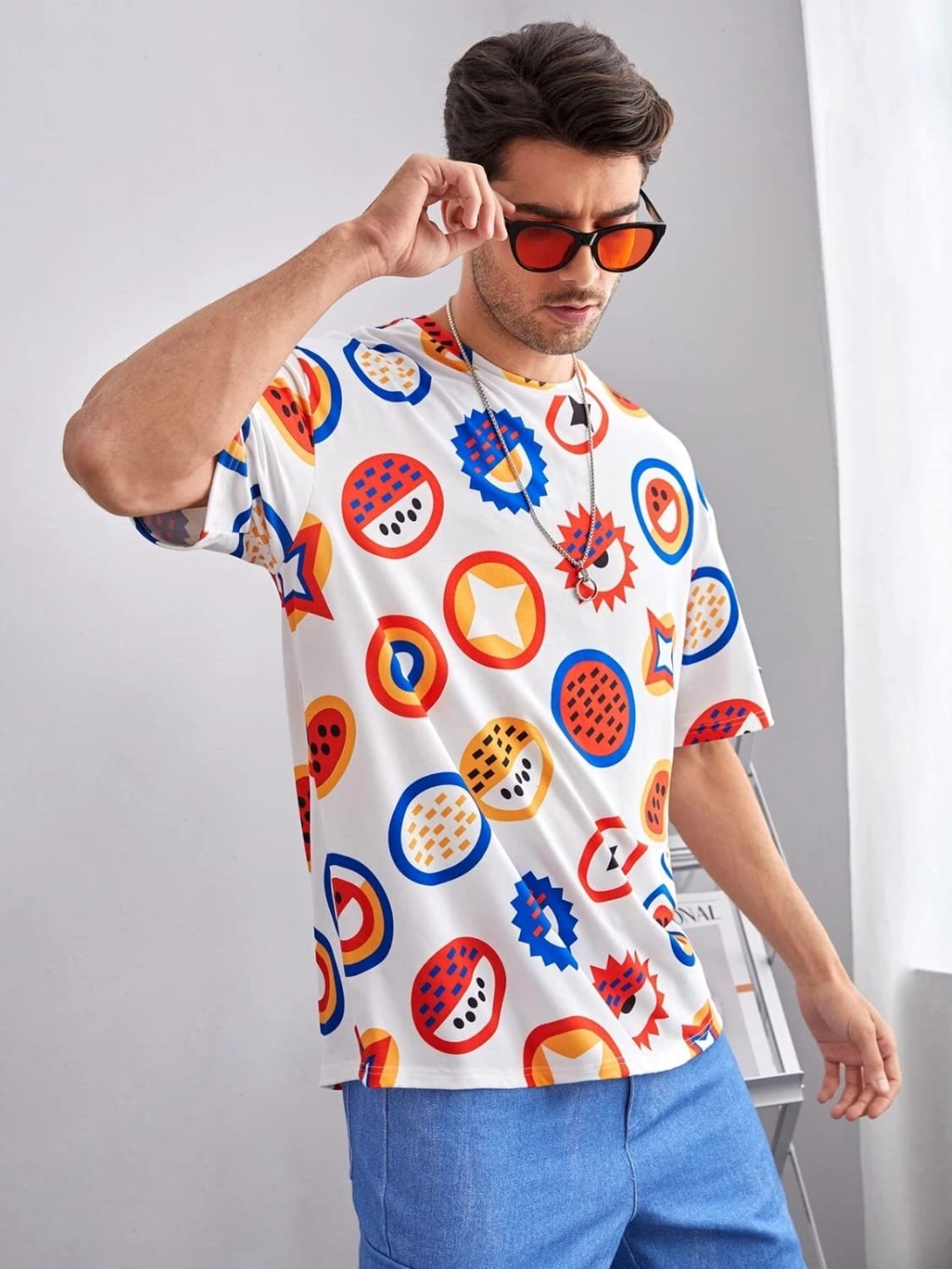 Leriya Fashion Camisetas para hombre || Camisetas cómodas para hombre || Camisetas casuales con estampado técnico || Elegante camiseta de manga corta || Camiseta de cuello plegable para niños