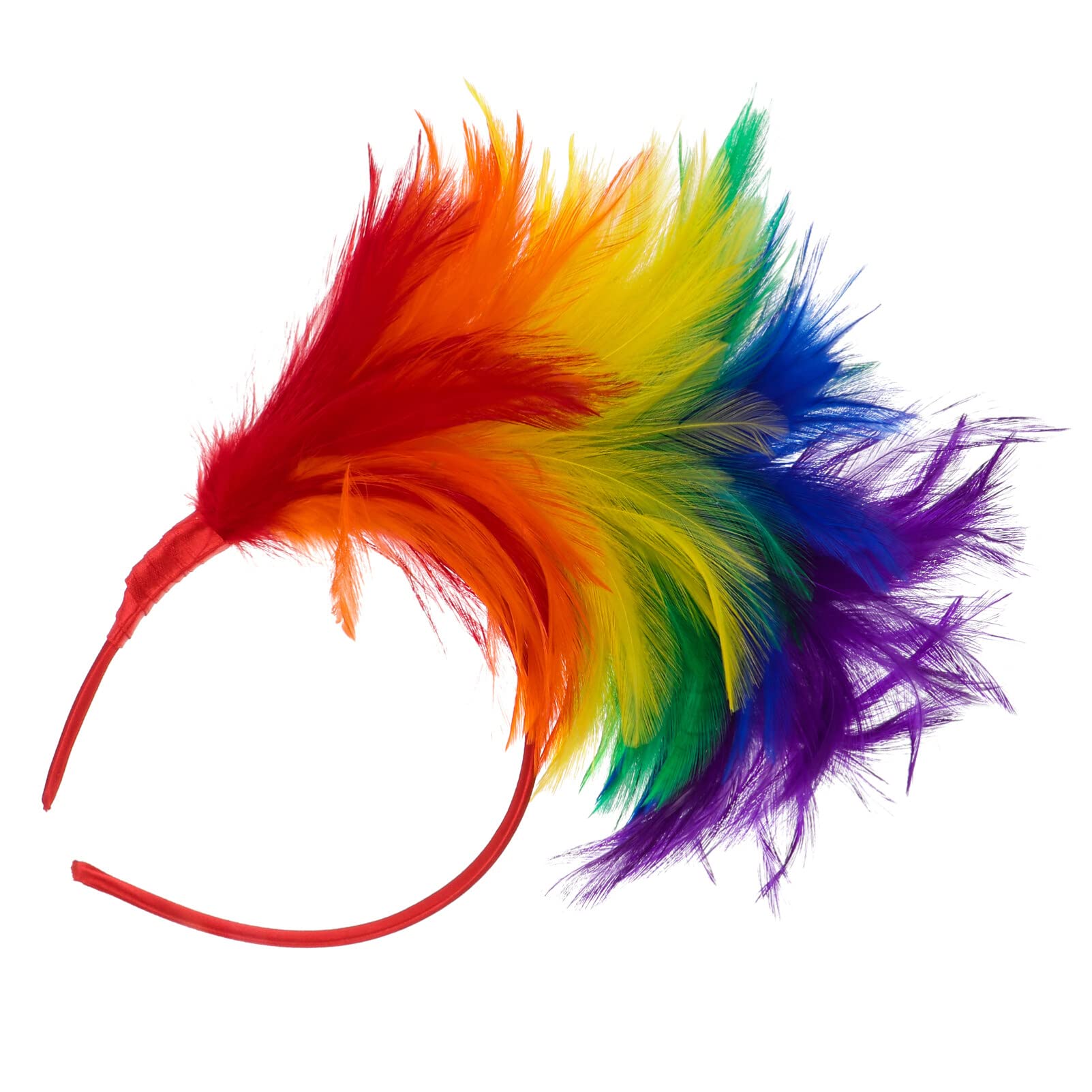 Fascinator Headband Donna in Piuma Arcobaleno, Headpiece Elegante | Party Headwear per Occasioni Speciali e Prom, Wedding Headwear Fissaggio Stabile, Oktoberfest Party