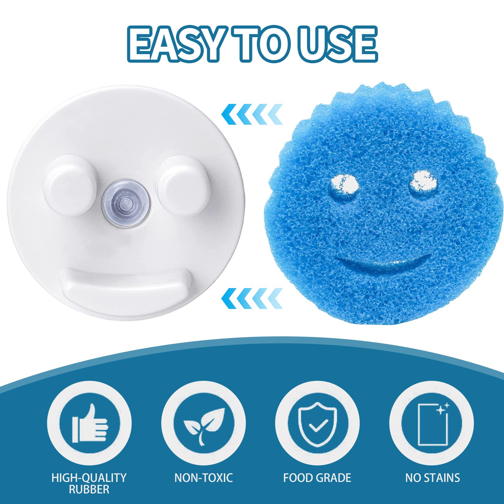 Scrub Sponge Holder for Daddy Mommy,Smiley Face Sponge Storage Holder,Suction Cup Scrub Holder For Sink,Kitchen Sponge Holder - Image 3