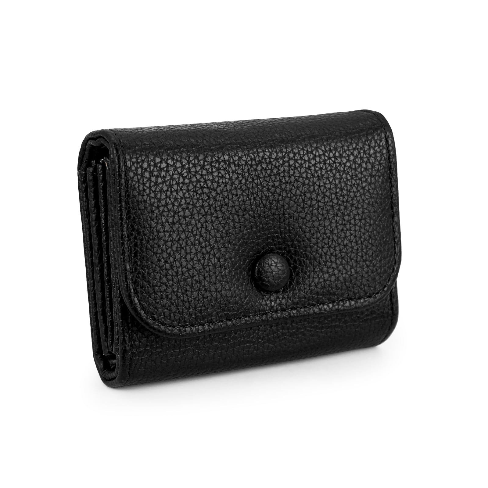 AdiStylinno Women's Small Wallets, Ladies PU Leather Accordion Wallet, Mini Card Holder Compact Purse with Coin Pocket (Black)