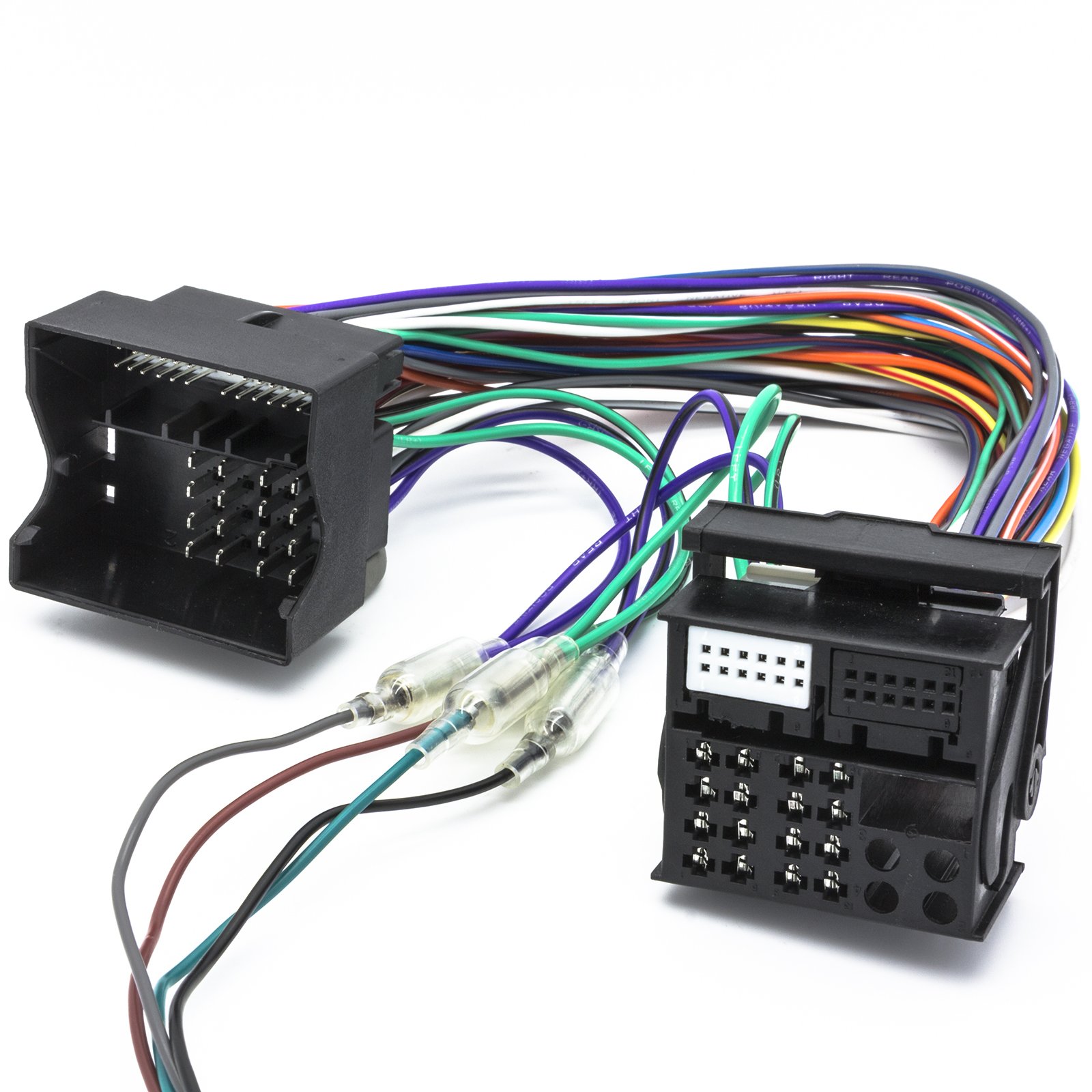 Adapter-Universe Verstärker 2 Kanal Chinch Adapter Kabel auf Quadlock Ausgang Verlängerungskabel High-Low passend für BMW Ford Mercedes Seat Skoda VW - Radio Endstufe