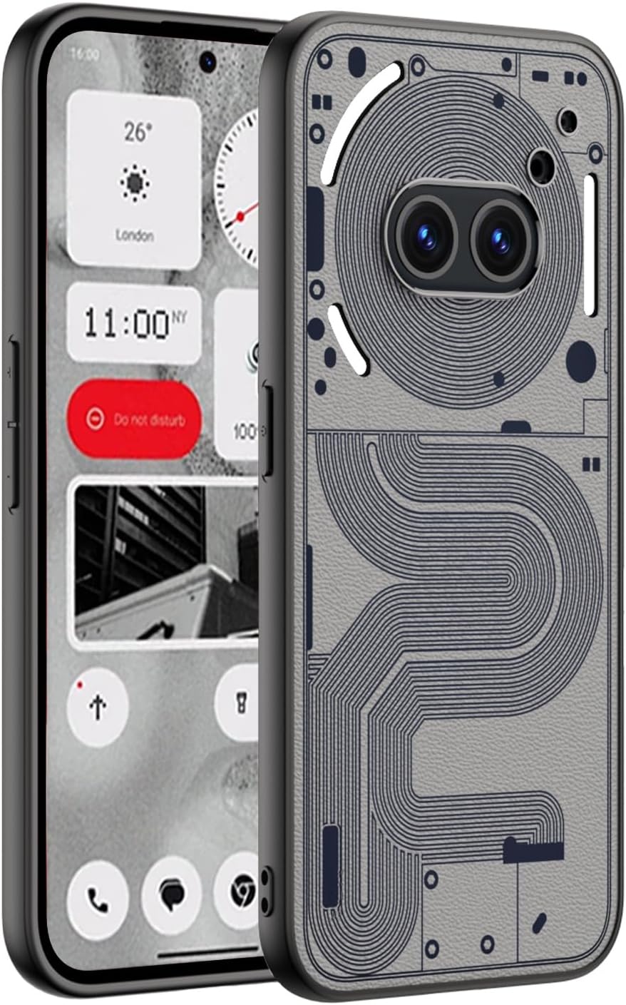 For Nothing Phone (2a) Plus / Phone (2a) Leather Back agnetic Case Skin-Touch Phone Cover - Black
