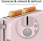 SEEDEEM 2 Slice Slim Toaster, Single 10" Long Slot Toaster Fits Bagels & Artisan Bread, 6 Shade Settings, Cancel/Reheat/Defrost, Removable Crumb Tray, Auto Shut-Off, Pink