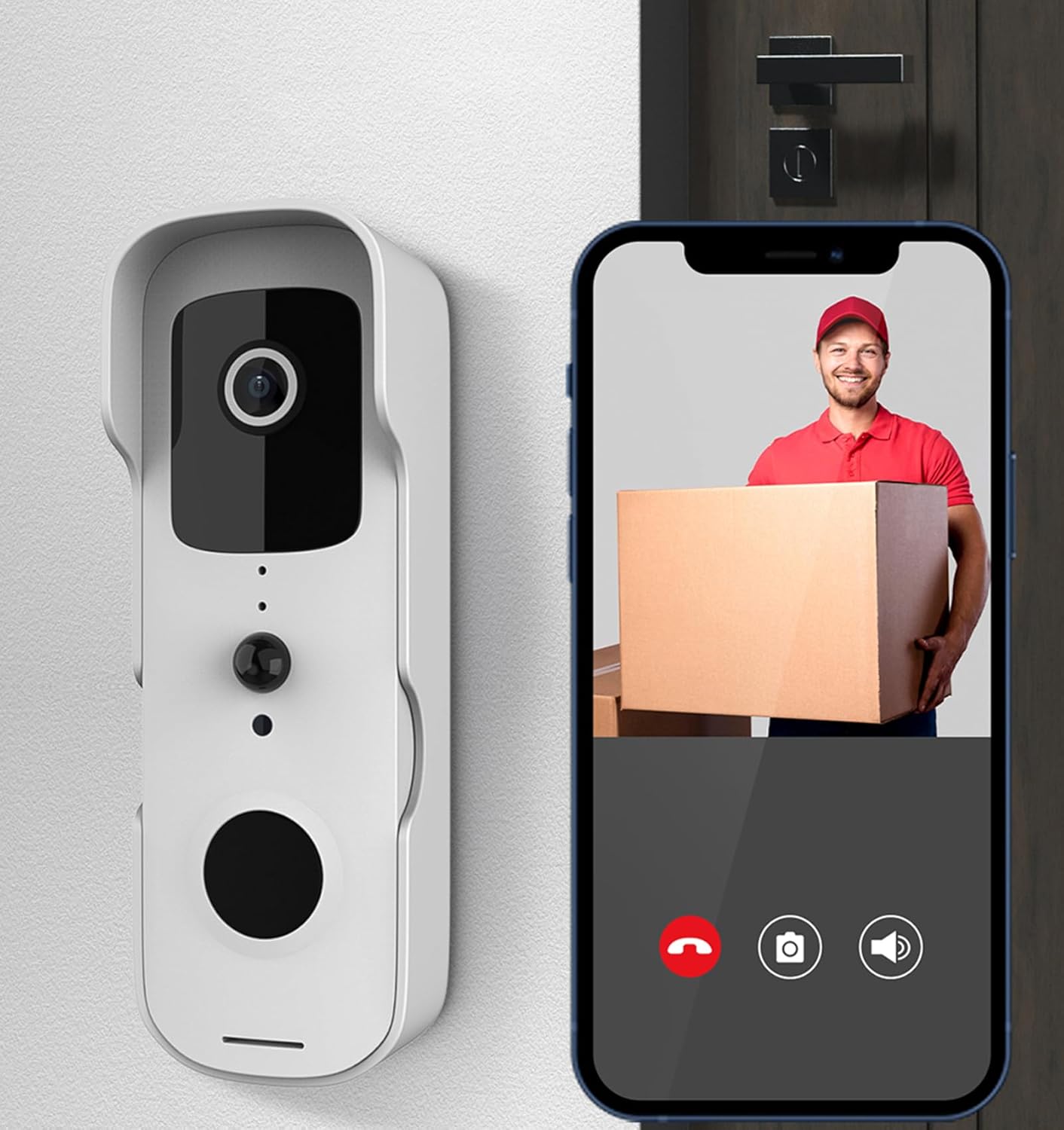 TKMARS Ring Doorbell Wireless Doorbell Outdoor Waterproof Camera with