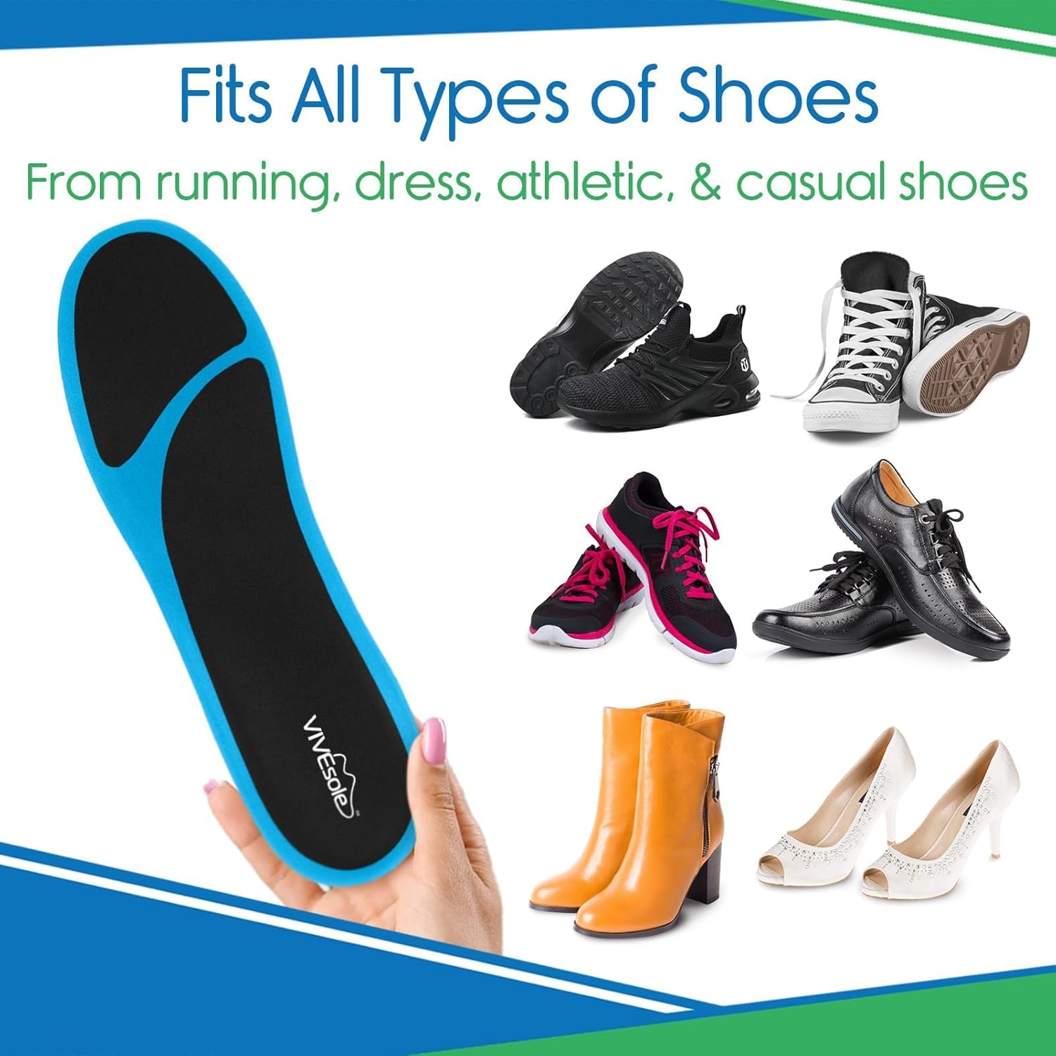 ViveSole Gel Insoles for Men & Women - Shoe Inserts for Walking & Standing All Day - Thin Cushion Soles for Sneakers, Boots - Comfort & Support for Heels, Arch Support, Plantar Fasciitis, Flat Feet - Image 9