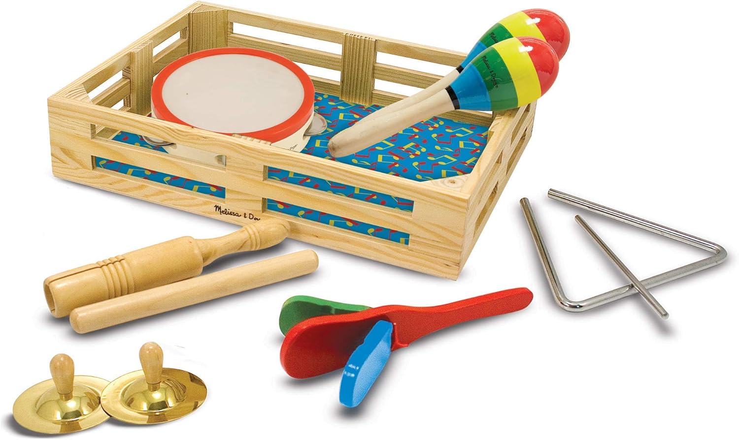 Melissa & Doug Band-in-a-Box Clap! Clang! Tap! - 10-Piece Musical Instrument Set