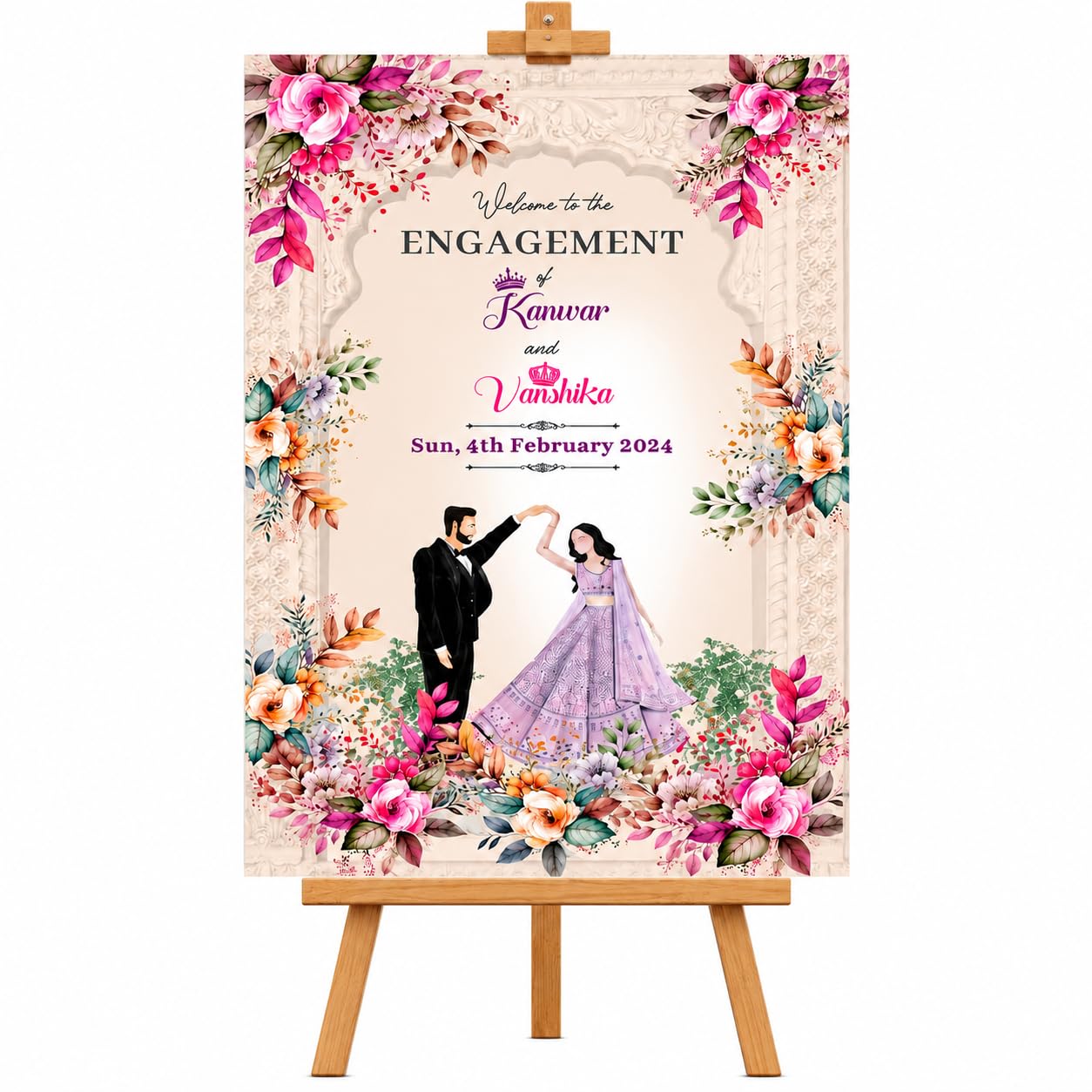 Personalised Engagement Wedding Welcome Board Signage For Engagement Party-image-29