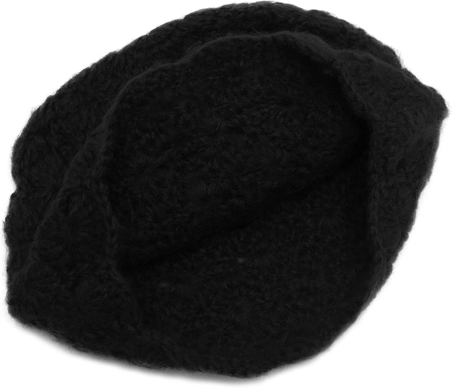 ZLYC Women Winter Knit Beanie Hat Soft Crochet Skullies Beanies with Flower Accent
