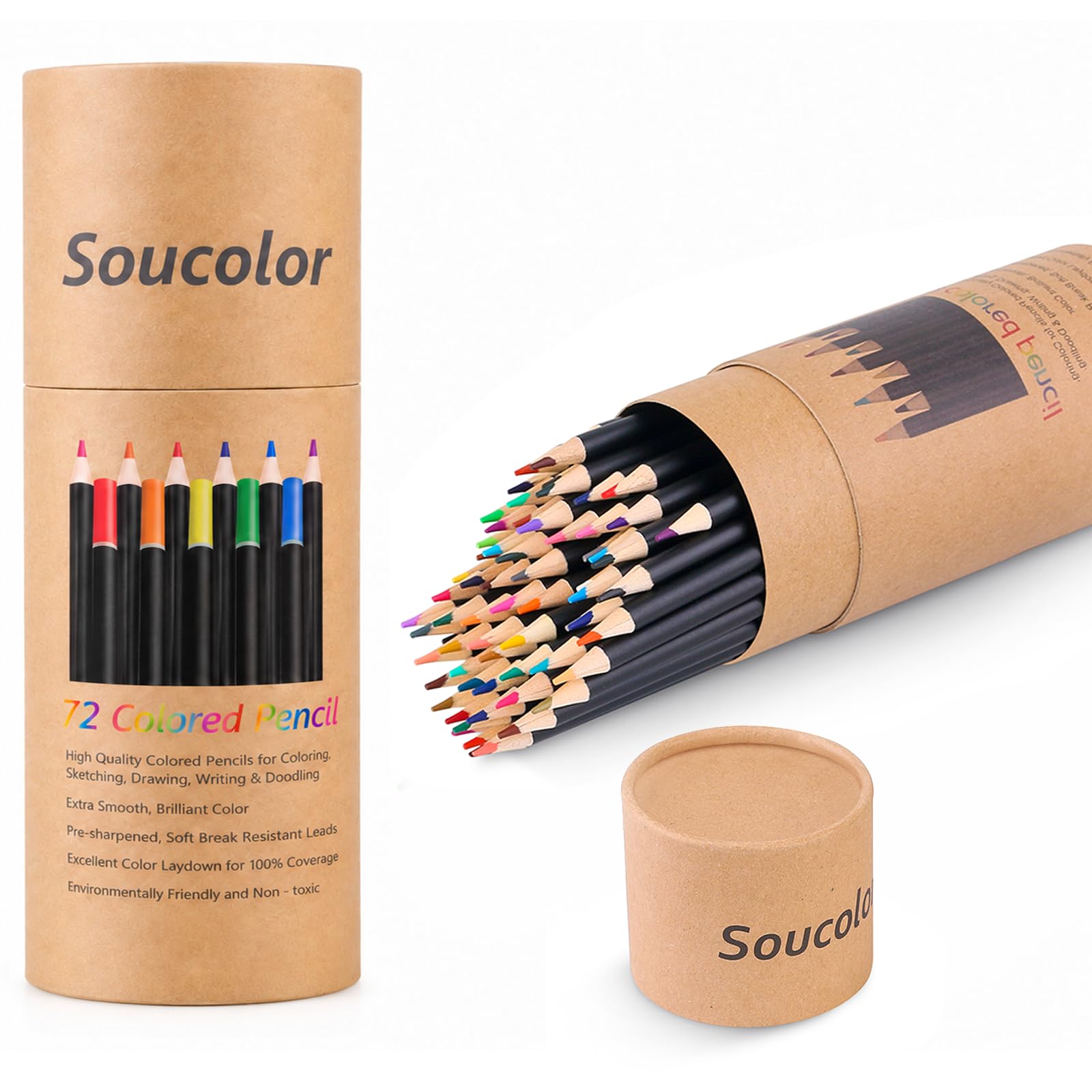 Soucolor 72 Colored Pencils - Vibrant Art Kits -10