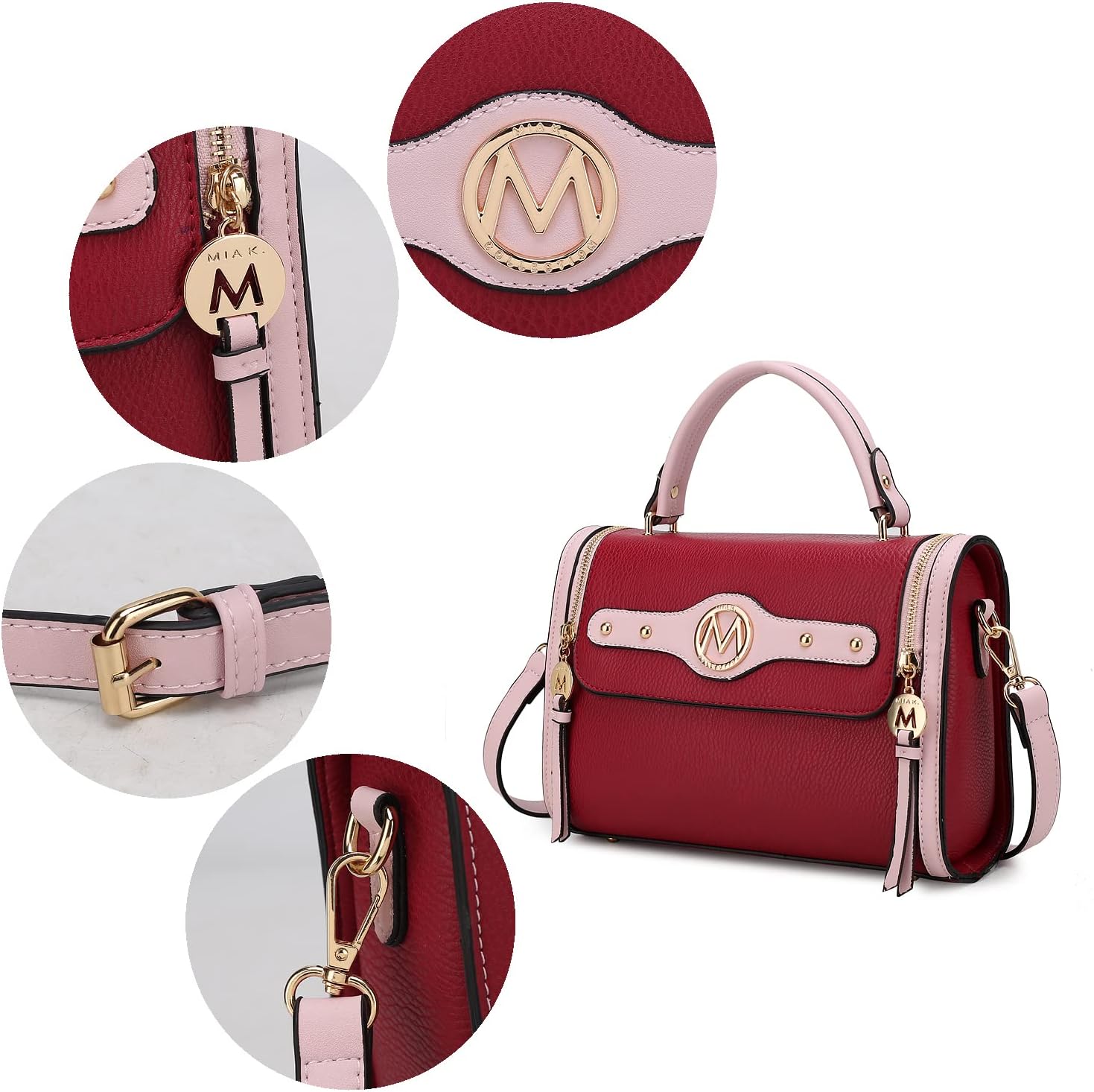 MKF Collection Crossbody Bag for Women, Vegan Leather Designer Shoulder Bag Purse Handbag By Mia K