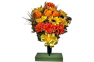 Gorgeous and Serene Mum and Sunflower Grave Bouquet