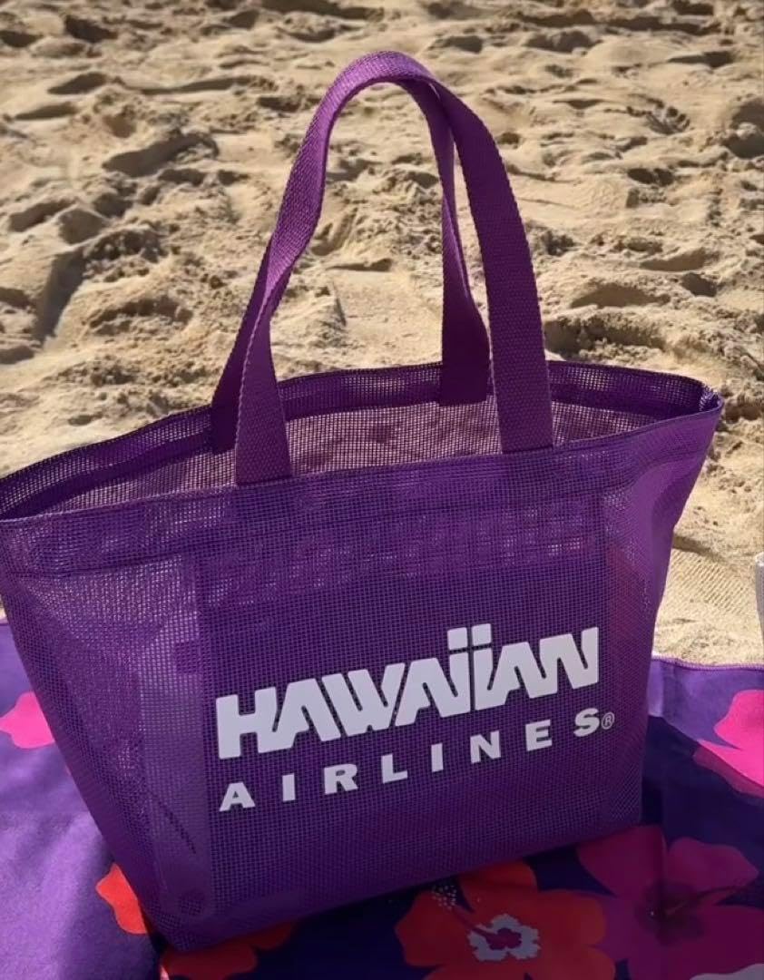 ハワイアン航空ステッカー付きメッシュトートバッグハワイアンエアライン