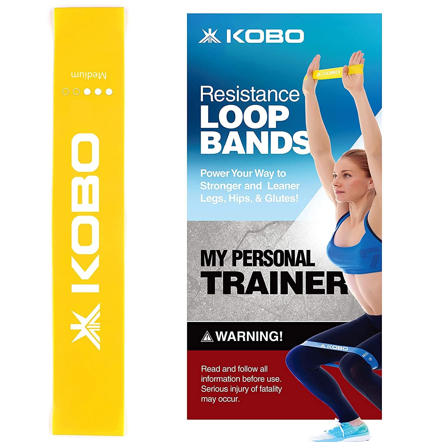 Kobo Resistance Power Loop Band (Medium) Aerobic Cardio & Exercise, Blue, Tension 15-20 LBS (B01JEMBH8I) Amazon Price History, Amazon Price Tracker