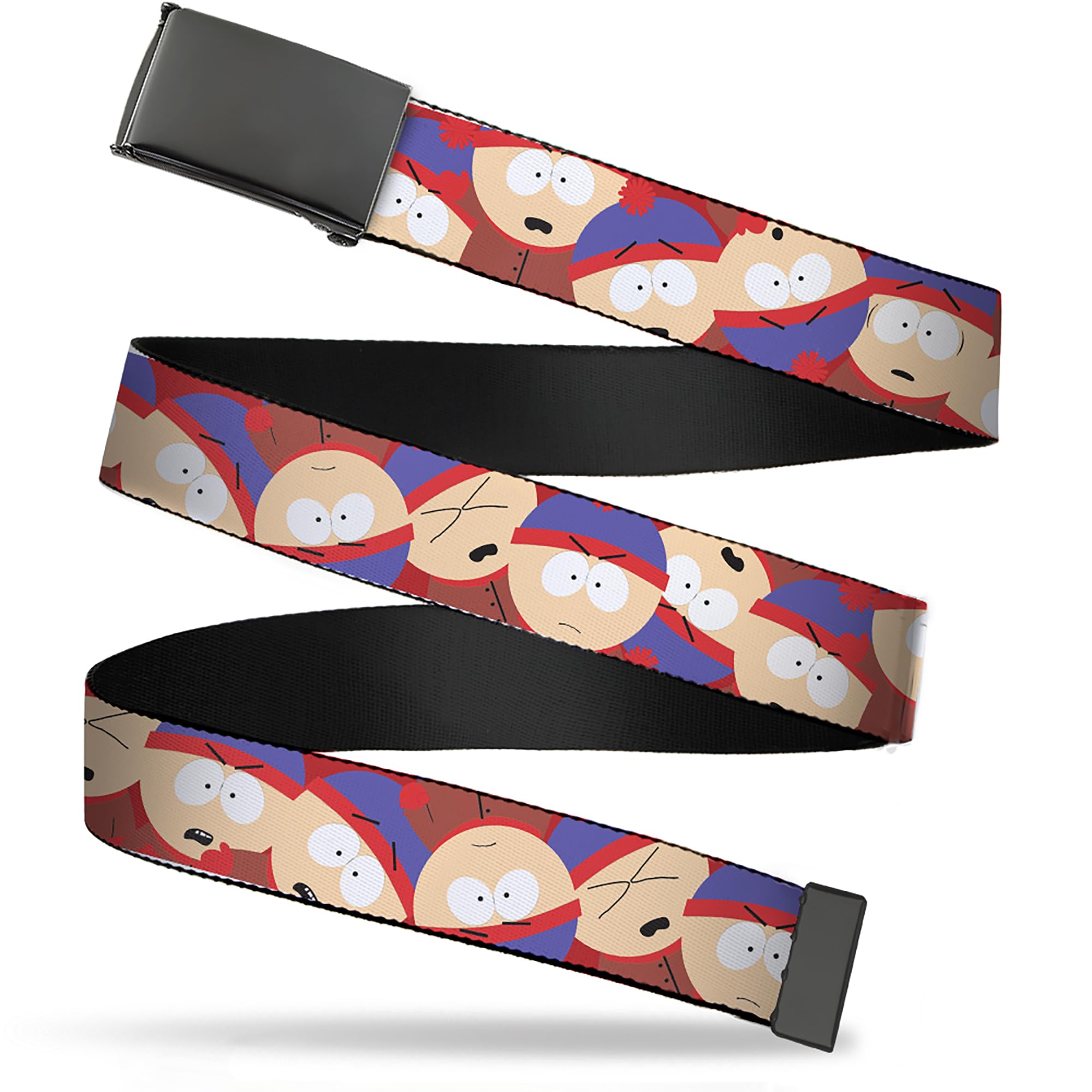 Web Belt Blank Black Buckle - South Park Stan Expressions Stacked Webbing