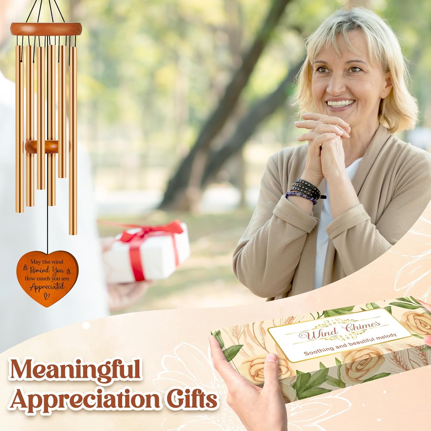 Thank You Gifts for Women, Thank You Gifts Wind Chimes - with Gratitude Message, Thanksgiving Appreciation Gift for Boss, Teacher, Coworkers, Employee, Nurse, Pastor, Mentor, Doctor, Friend - Image 6