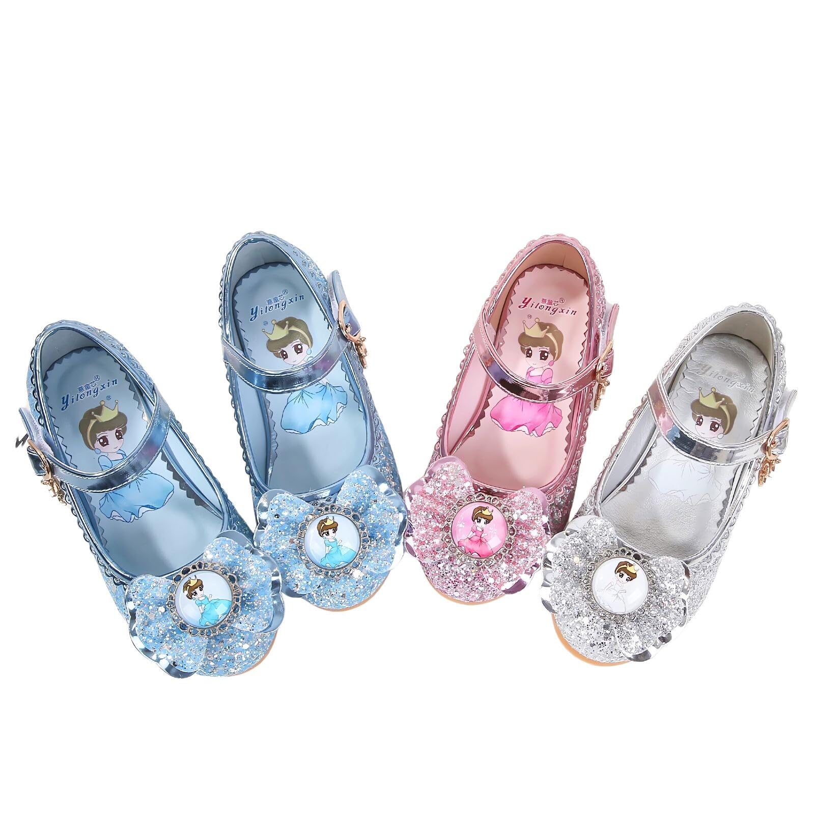 Chaussures Danse Paillettes Princesse Elsa Enfant Fille Costume Cosplay Fête