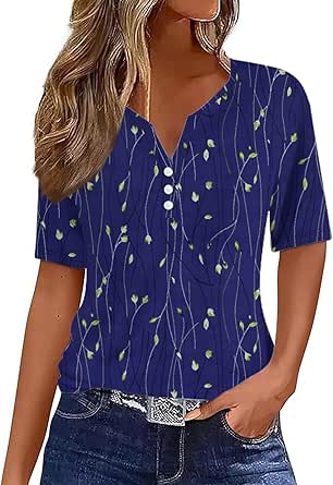 Blusa Mujer Manga Corta Camiseta Oversize Mujer Cuello En V