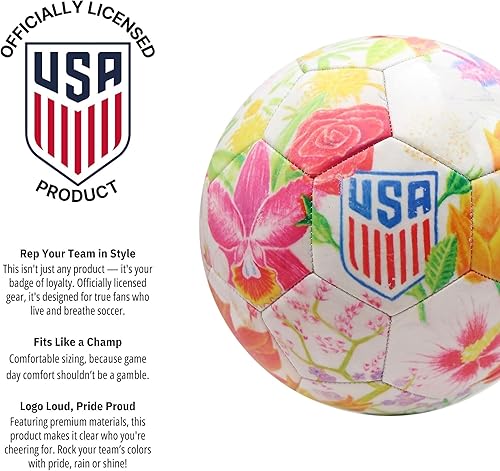 Miniatura 5 de Icon Sports Balón de fútbol con licencia oficial de la Federación de Fútbol de Estados Unidos, tamaño 5, Crayola & Fox Sport Collaboration Flower