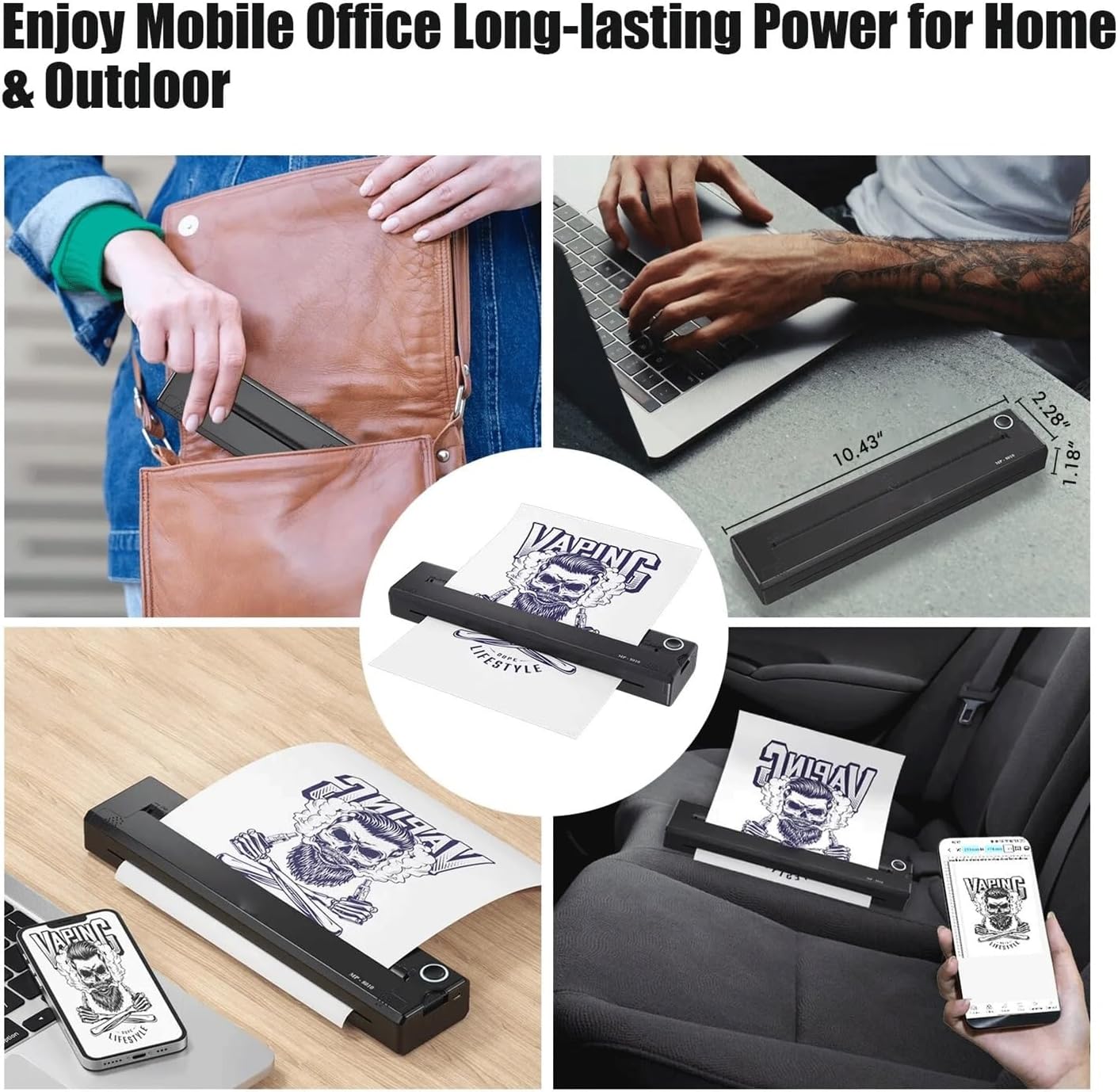 Portable Tattoo Transfer Printer Machine Mini Network Thermal Stencil Line Drawing Printing Copier