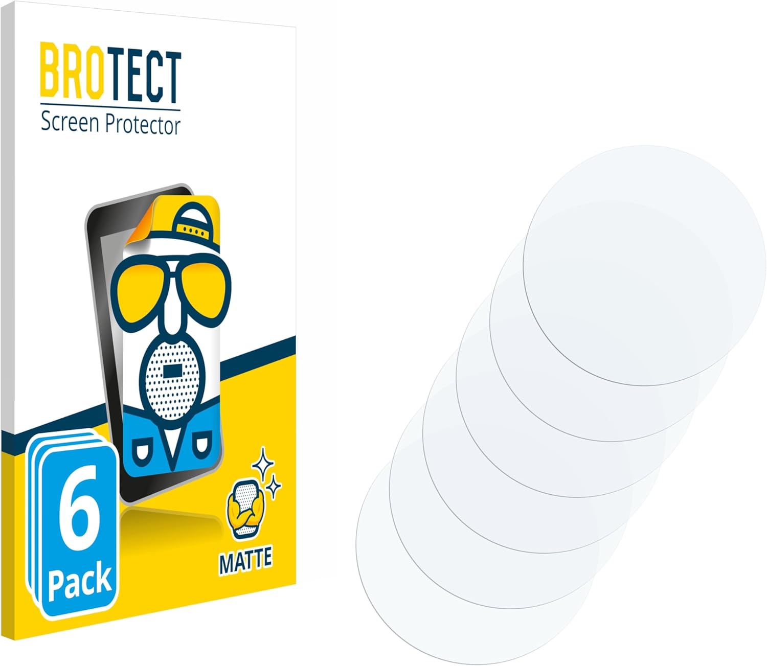 brotect Screen Protector Anti-Glare Compatible with Smartwatch V69 1.85" (6 Pack) Screen Protector Matte, Anti-Fingerprint Protection Film