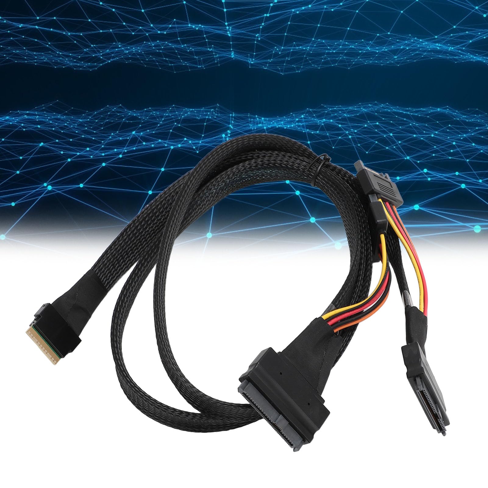 SFF-8654 8I na 2xSFF-8639 NVME U.2, kabel adaptera NVMe, 24 Gb/s 80 cm cienki do kabla adaptera karty SAS do płyty głównej SSD, długość 31,50 cala