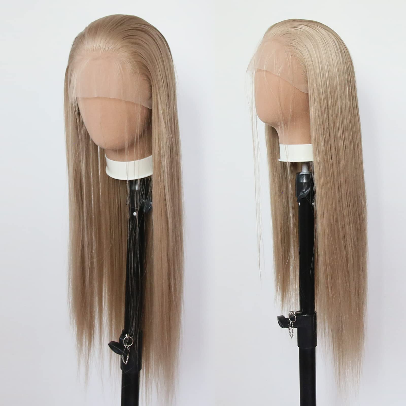 Honigblond, hellbraune Perücke, lang, glatt, Honigbraun, synthetische Lace-Front-Perücke, vorgezupft, natürlicher Haaransatz mit Babyhaar, für schwarze Frauen, handgeknüpft, Cosplay, tägliches