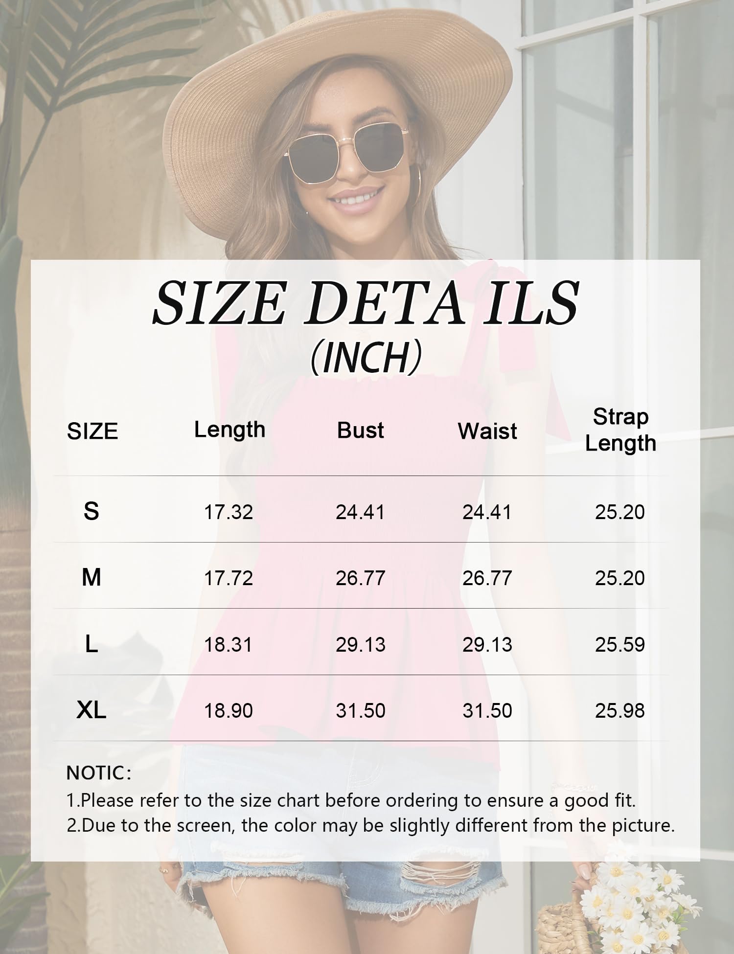 Micoson Canotte con volant per le donne estive con scollo quadrato senza maniche top cravatta spalla camicetta in chiffon camicie babydoll rosa S, Rosso, L