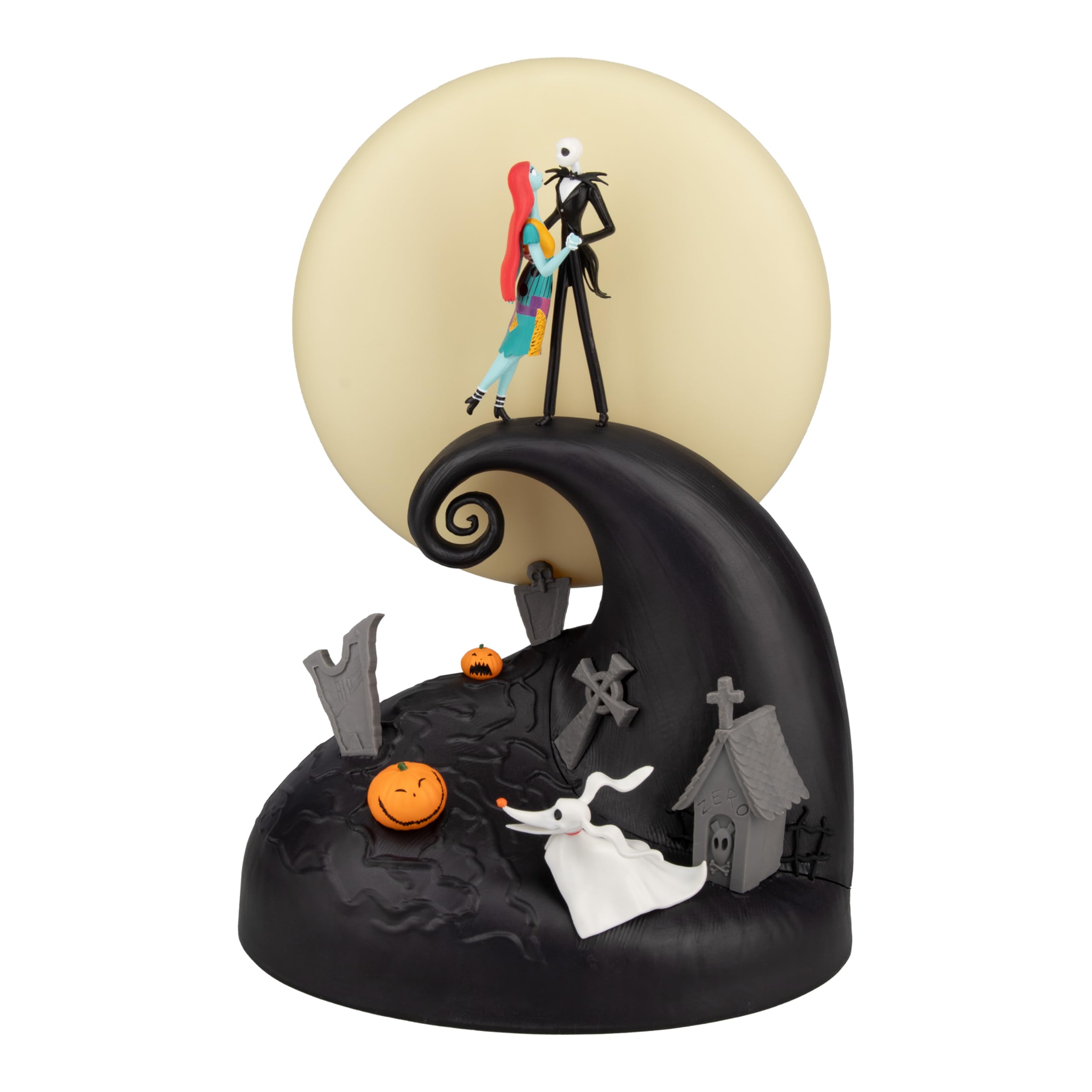 Paladone Lámpara Diorama Nightmare Before Christmas – Luz LED de 30cm con Figuras de Jack y Sally, Alimentación USB, Modos de Luz Cálida y Fría, Decoración Oficial