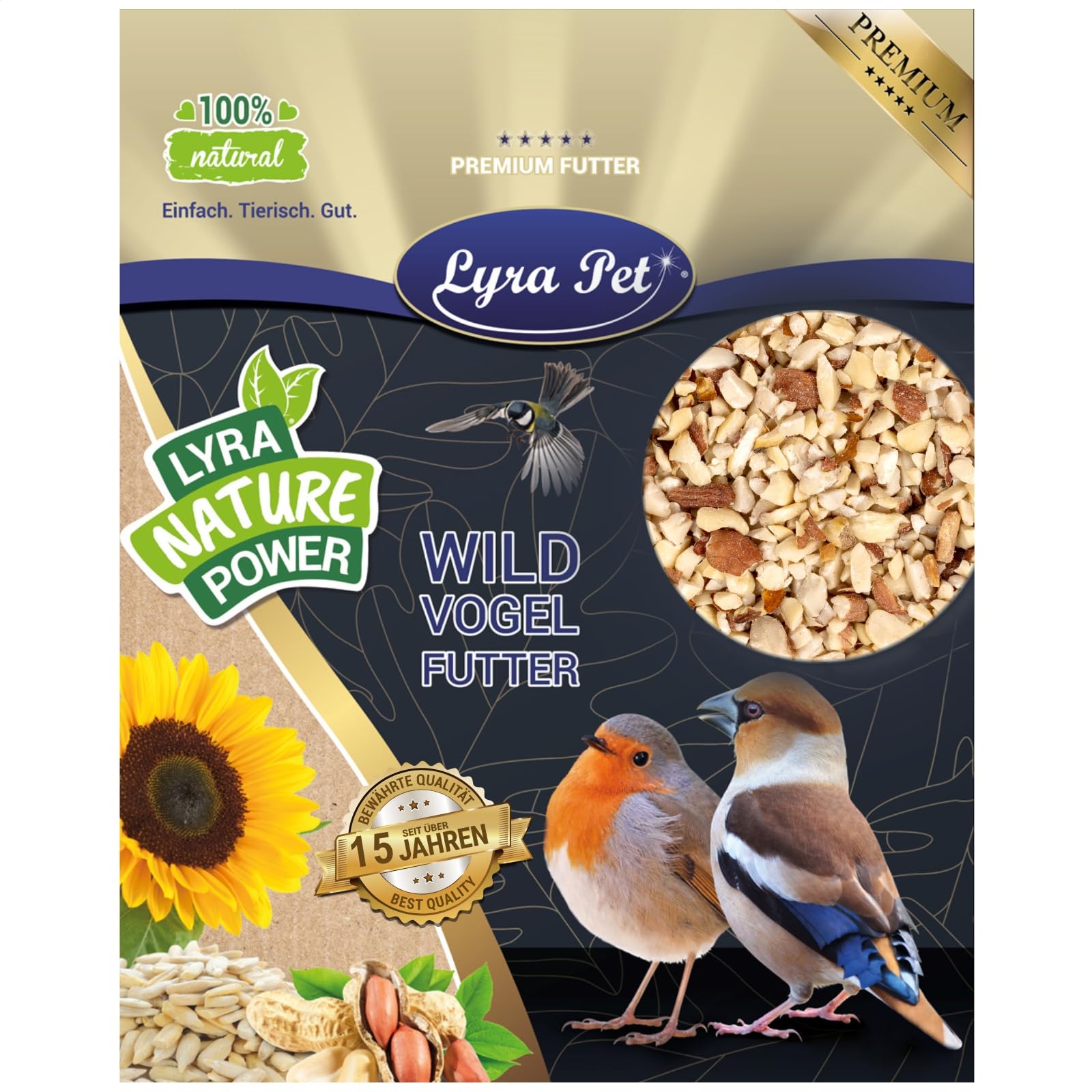 Lyra Pet® cacahuètes hachées avec peau 20 kg nourriture pour oiseaux sauvages