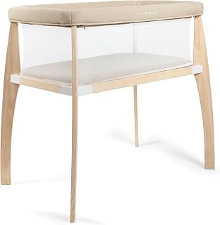 Baby Delight Heirloom Willow Organic Wooden Bassinet - GOTS Certified Cotton Bedside Sleeper with Mattress & Breathable Mesh